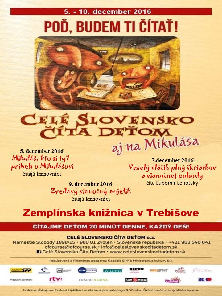 Celé slovensko číta deťom 2016 aj na Mikuláša